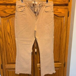 LOFT Khaki High Waist Flare Crop Women's Jeans
